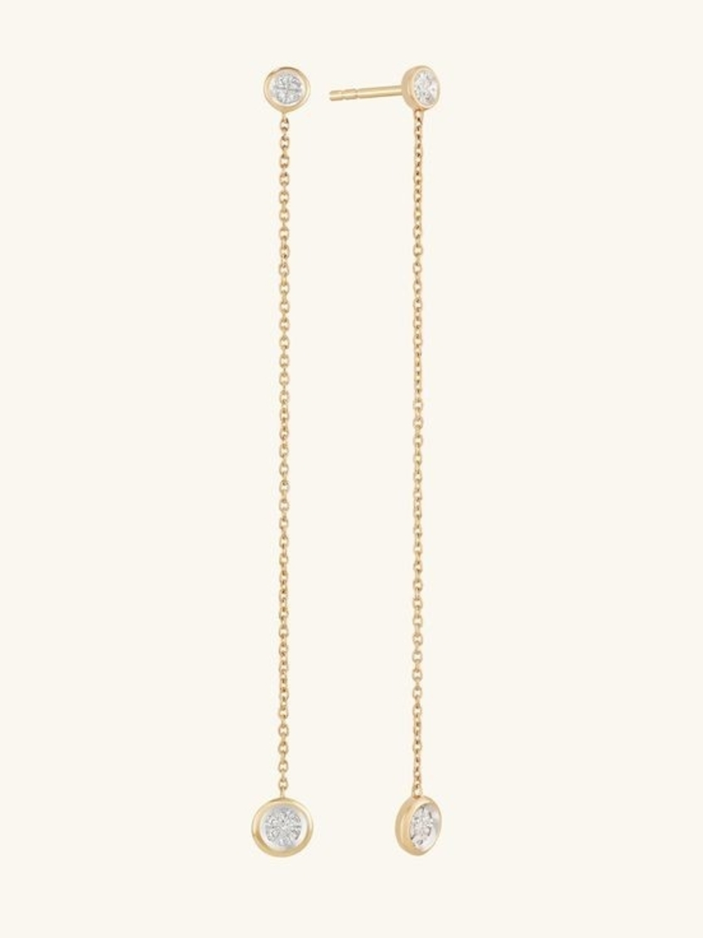Mejuri Micro-Pavé Diamond Rivière Earrings 14k Yellow Gold, Diamond
